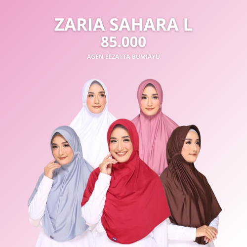 Elzatta Zaria Sahara L Hijab Instan Tali Serut Elzatta Jilbab Bergo Polos