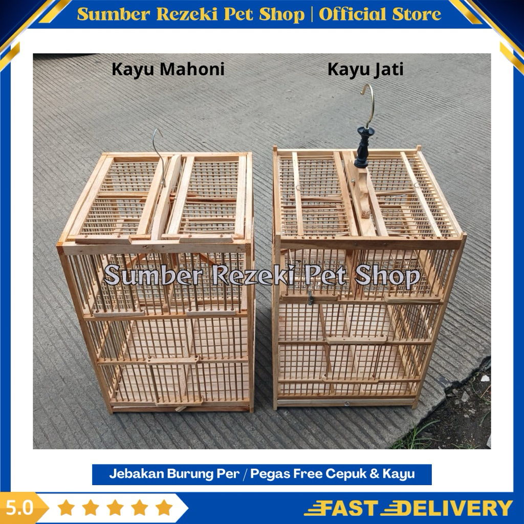 JATI Sangkar Jebakan Burung Kandang Jebak Burung Kayu JATI