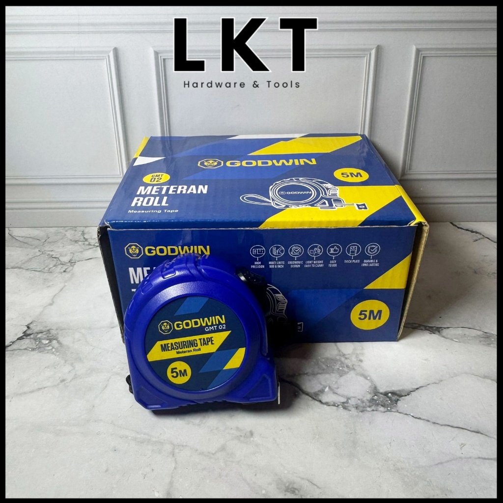 GODWIN Meteran Roll Body Karet 3 - 5 - 7,5 Meter Measuring Tape