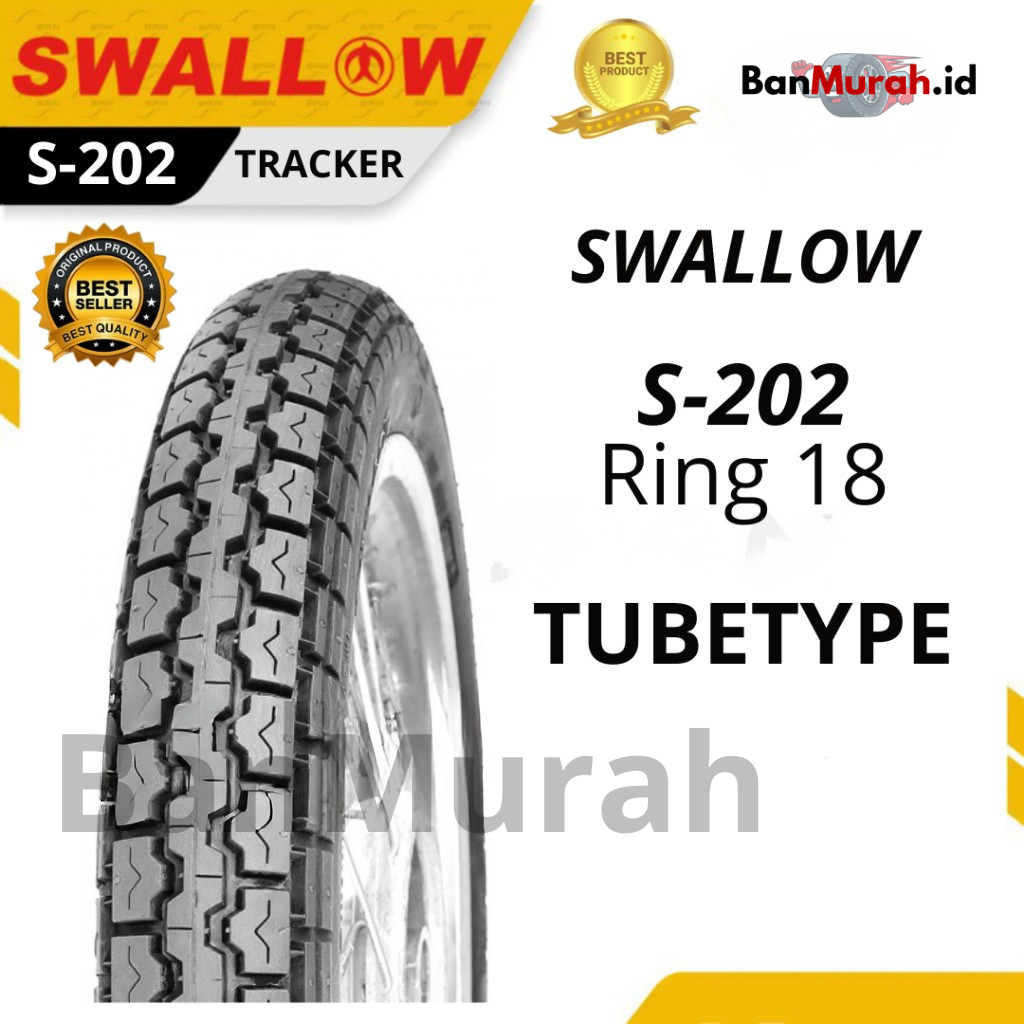 Ban Luar Sepeda Motor Swallow S-202 TRACKER Ukuran 250 300 Ring 18 TUBETYPE (NON TUBELESS)