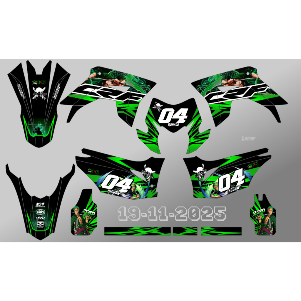 decal stiker crf 150 l hitam hijau new keren