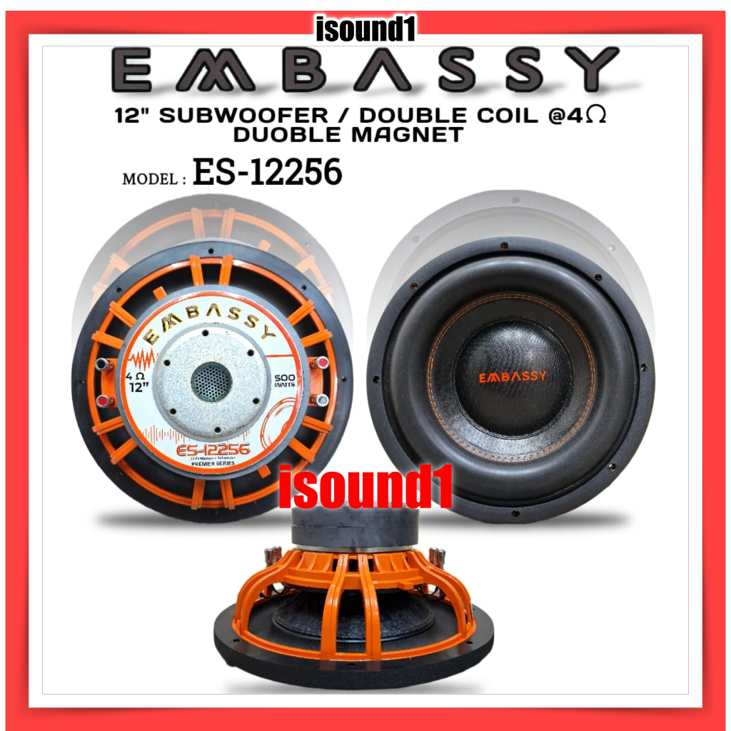 SPEAKER SUBWOOFER 12 INCH EMBASSY ES 12256 ES12256 ORIGINAL