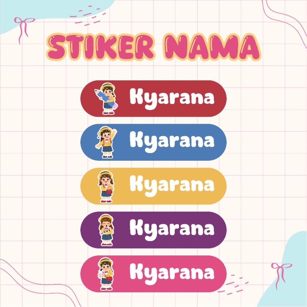 STIKER NAMA ANAK / STIKER VYNIL CUSTOM / STIKER CUSTOM WATERPROOF / STIKER CUSTOM LUCU