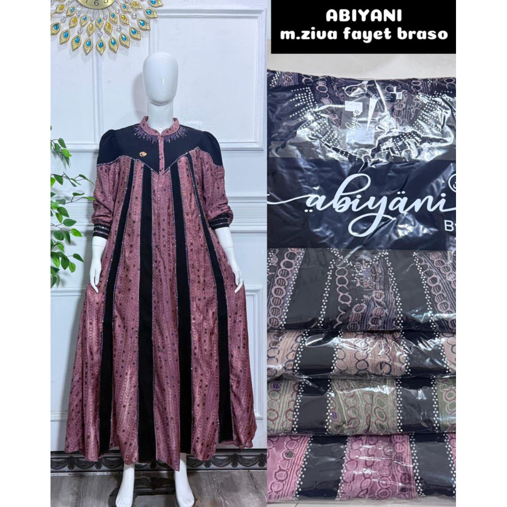 abiyan mewah gamis midi dress//baju Lebaran/wanita muslim