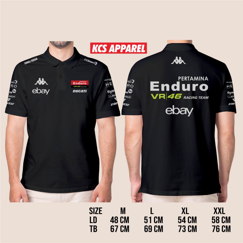 kaos polo vr 46 racing team motogp kcs apparel