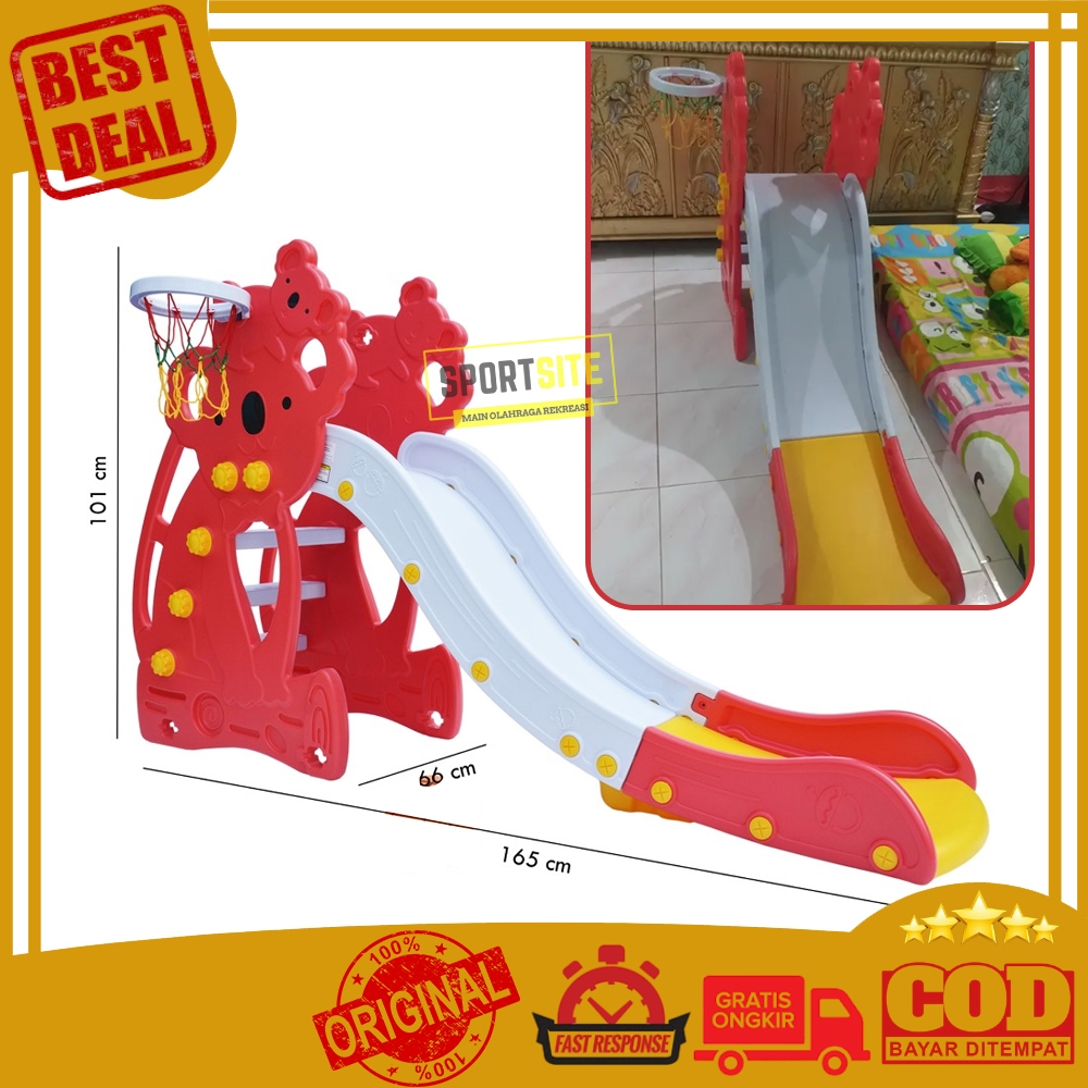 Labeille KC 529 2 in 1 Koala Slide Basketball Hoop Perosotan Playground Bermain Mainan Anak 2in1 Rin
