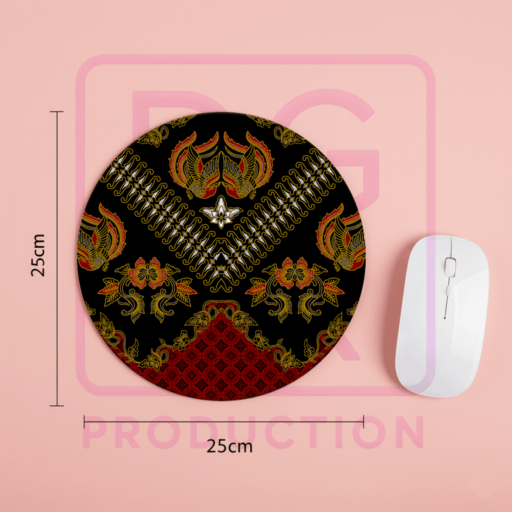 Mousepad Bulat | Alas | Komputer | PC | Laptop | Batik