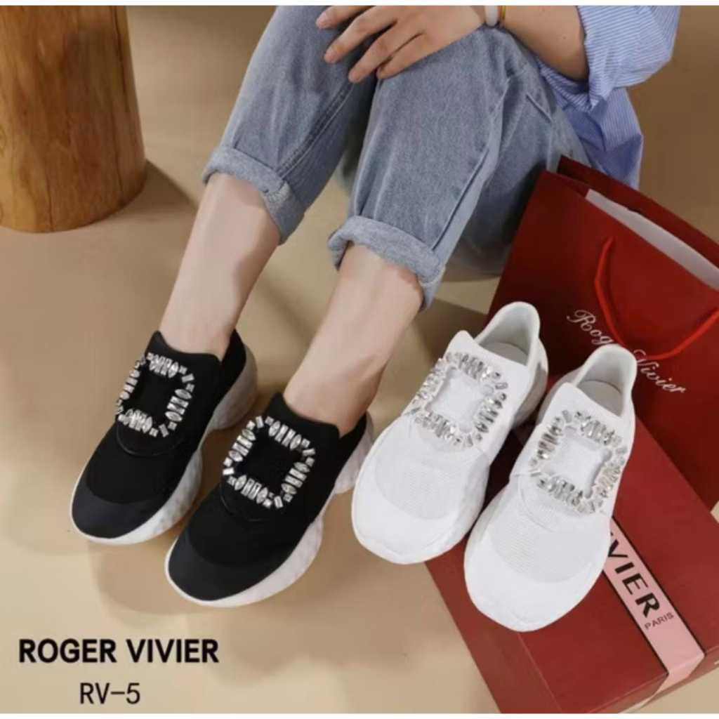 ROGER VIVIER RV-5 SNEAKERS SEPATU WANITA PREMIUM KULIT