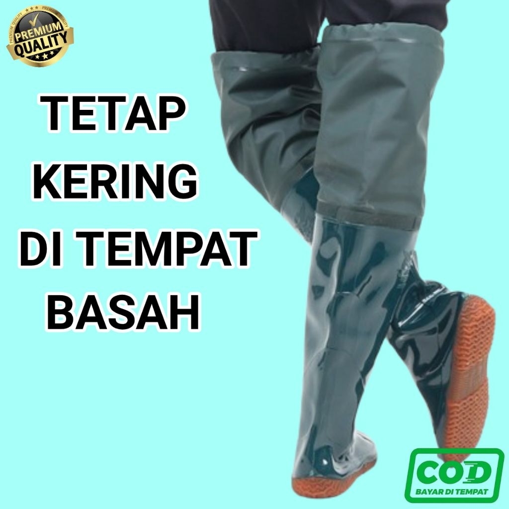 SEPATU BOT PANJANG KARET SAWAH DAN KEBUN ANTI KEONG DAN ANTI AIR PRIA DEWASA 60CM