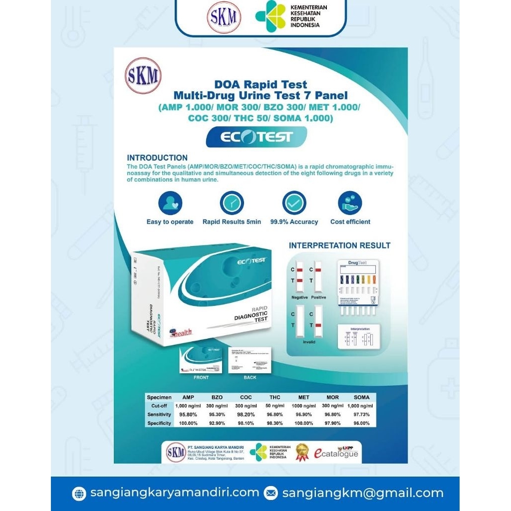 MULTI DRUG TEST 7 PARAMETER SOMA ECOTEST BERKUALITAS