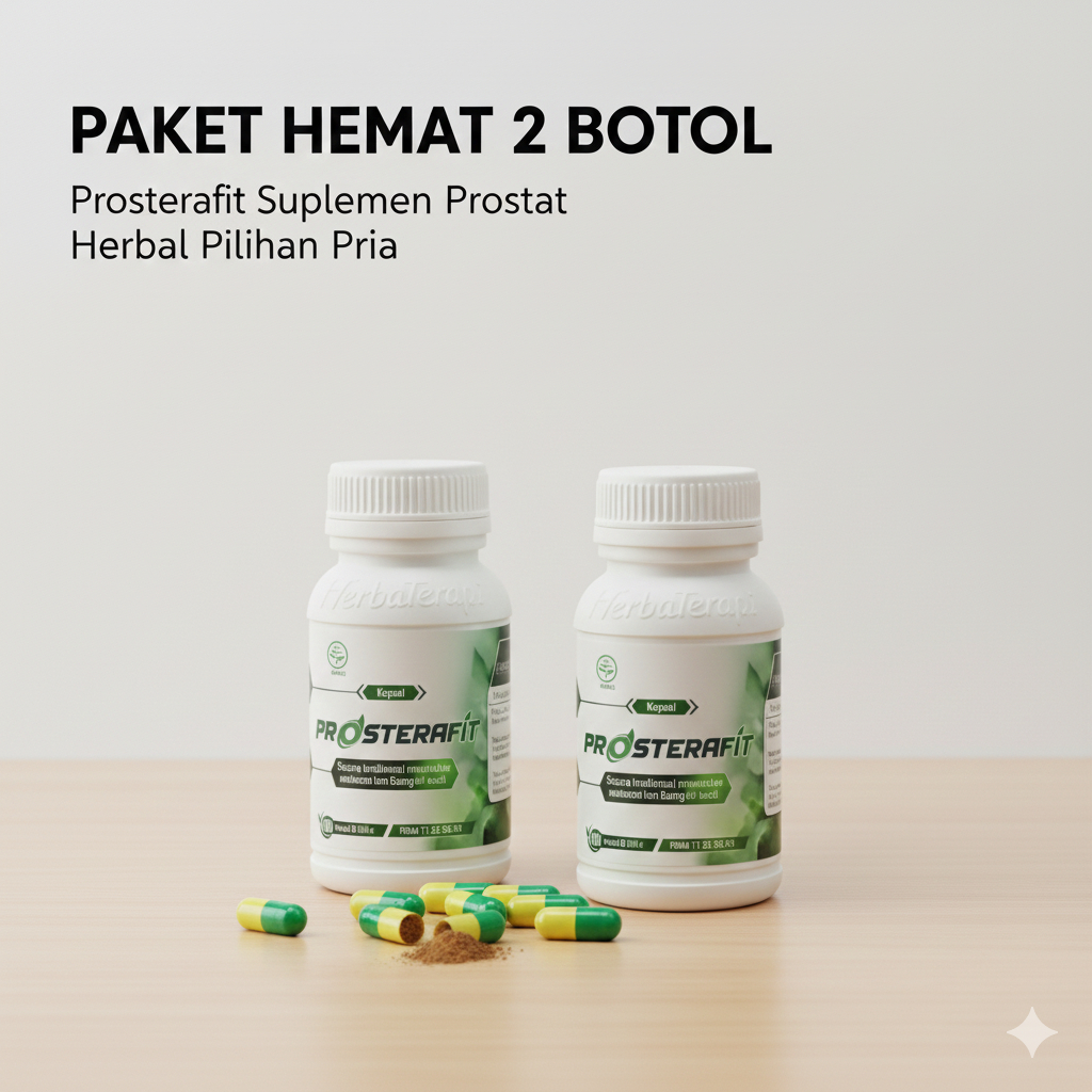 PROSTERAFIT paket 2 botol obat prostat ISK melancarkan buang air kecil kencing tidak tuntas
