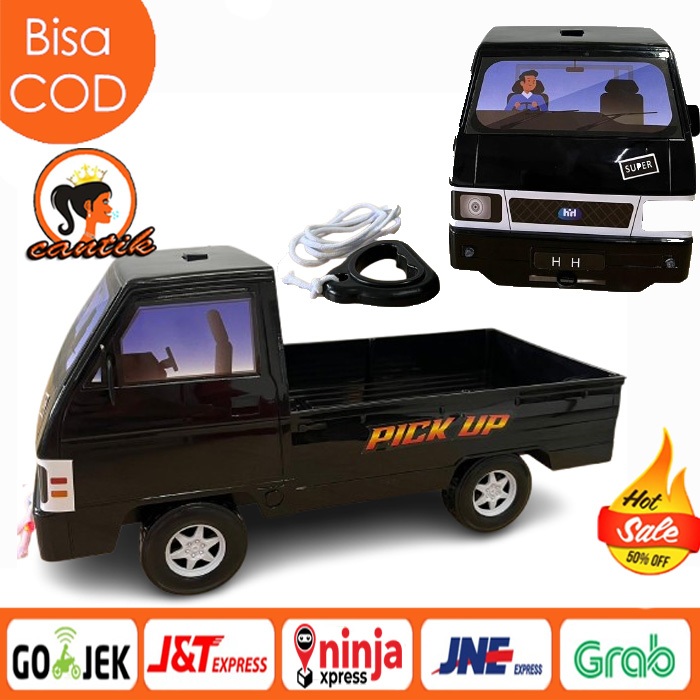 HC Mobil PickUP L300 mainan mobil tarik Free tali ada musik dan lampu Mobil Pickup L300 Ukuran Besar