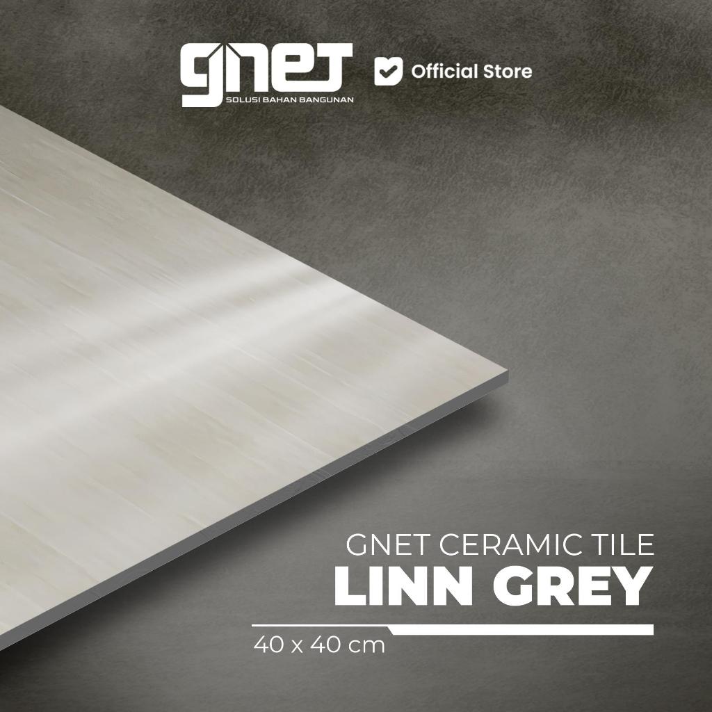 GNET Ceramic Linn Grey 40X40 | Keramik Lantai Marble Glossy