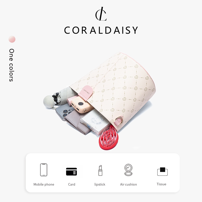 bestpromo coraldaisy tas wanita 2026 terbaru bulat sedang bucket tas selempang elegan sling bag tali