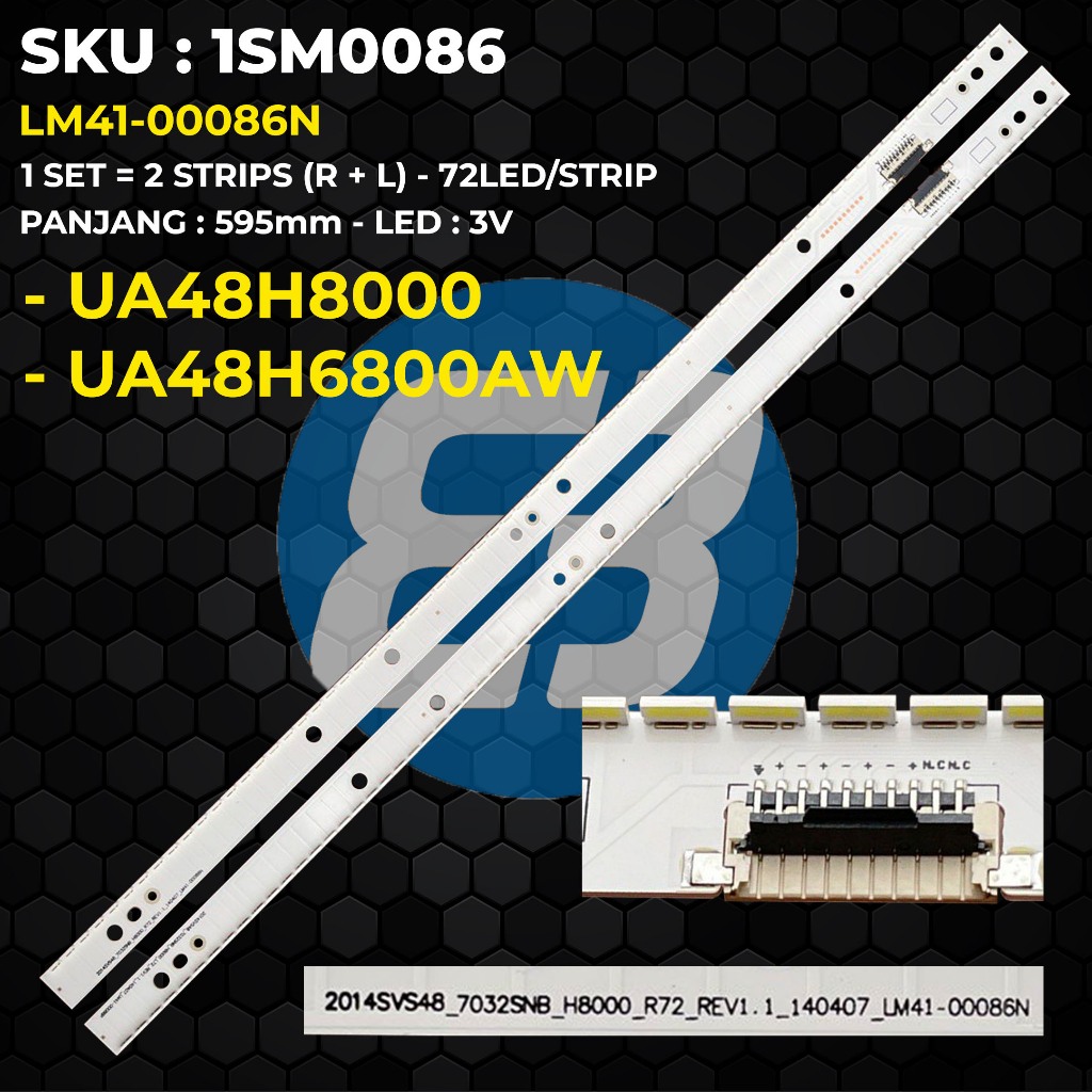 Backlight TV Samsung 48 Inch UA48H8000 UA48H6800 LM41-00086N
