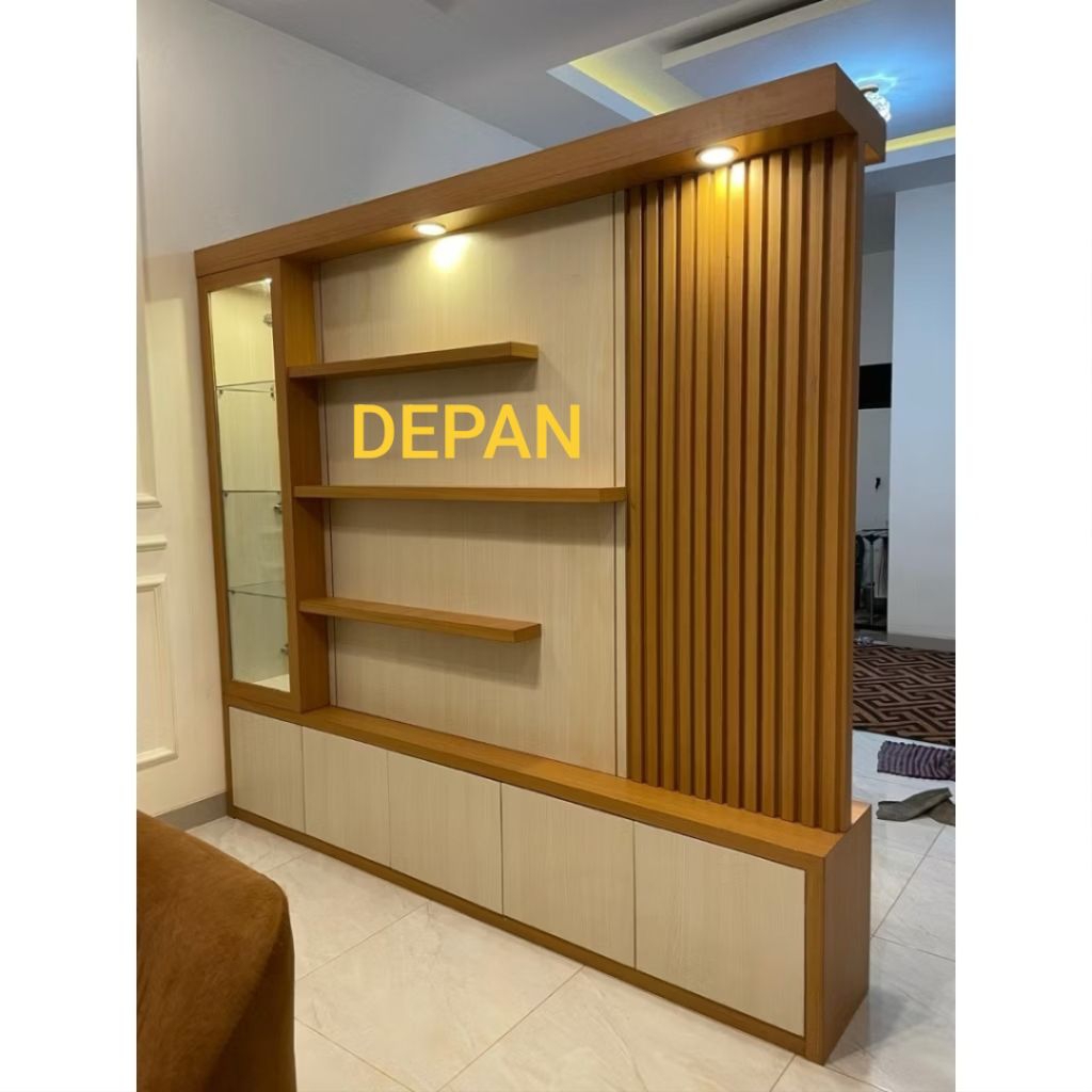 bufet tv partisi jati/bufet partisi jati 2 muka/bufet penyekat ruangan kayu jati