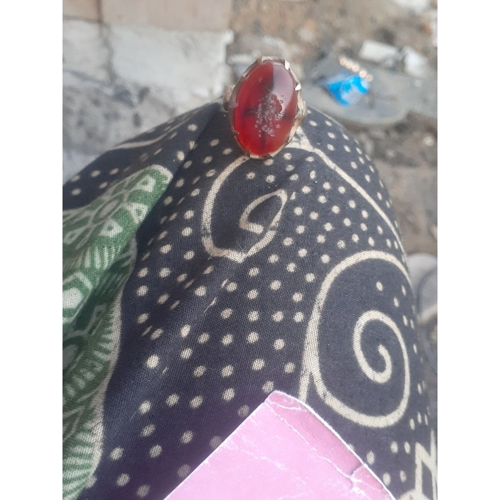 natural batu merah tia kristal tapak jalak kualitas super siap pake