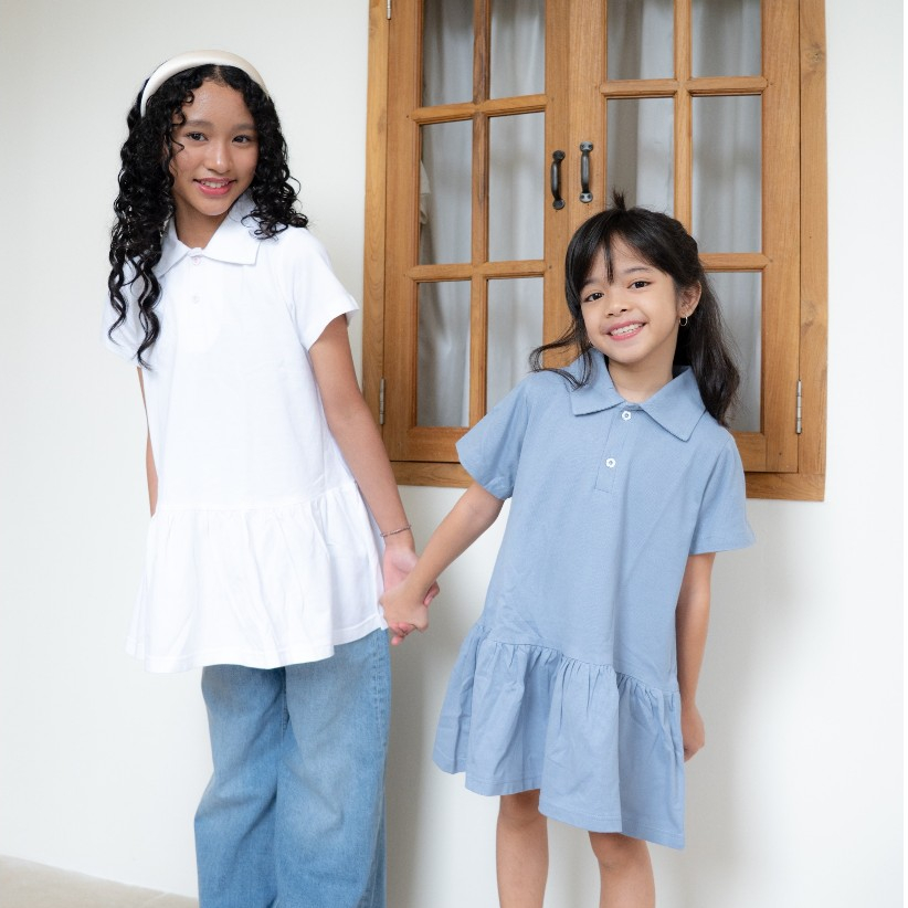 Maison Kiddie Wear - GIRLS POLO DRESS WHITE