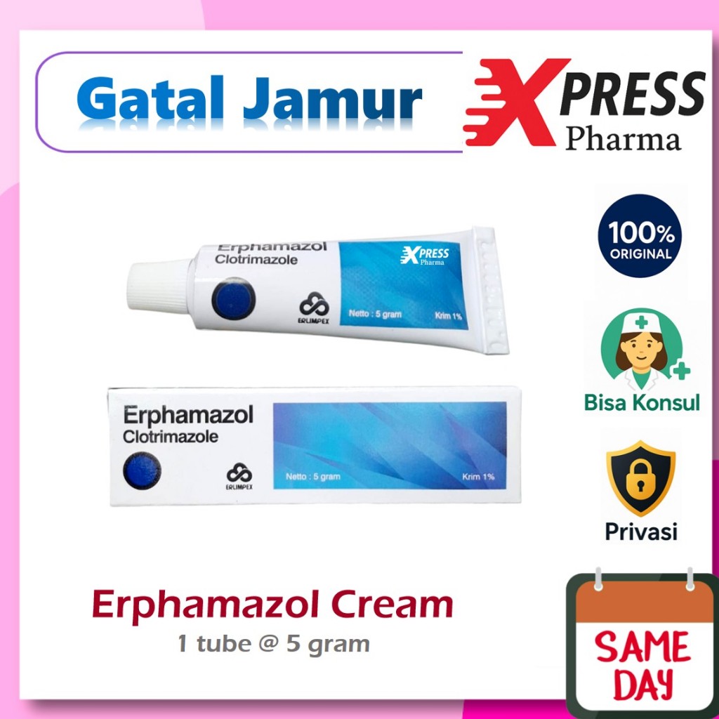 XPRESS  Erphamazole Cream 5 gram Salep Krim Gatal Jamur clotrimazole Erpamazole Erphamazol Erphamaso