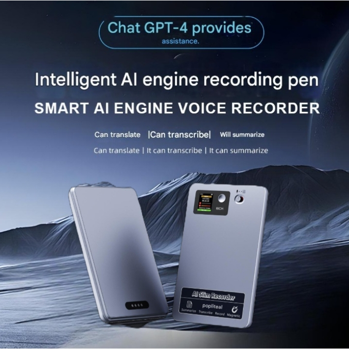 Promo Chatgpt4 Ai Voice Recorder Fw920 Perekam Suara Pintar Dengan Magnet & Transkripsi Real-Time