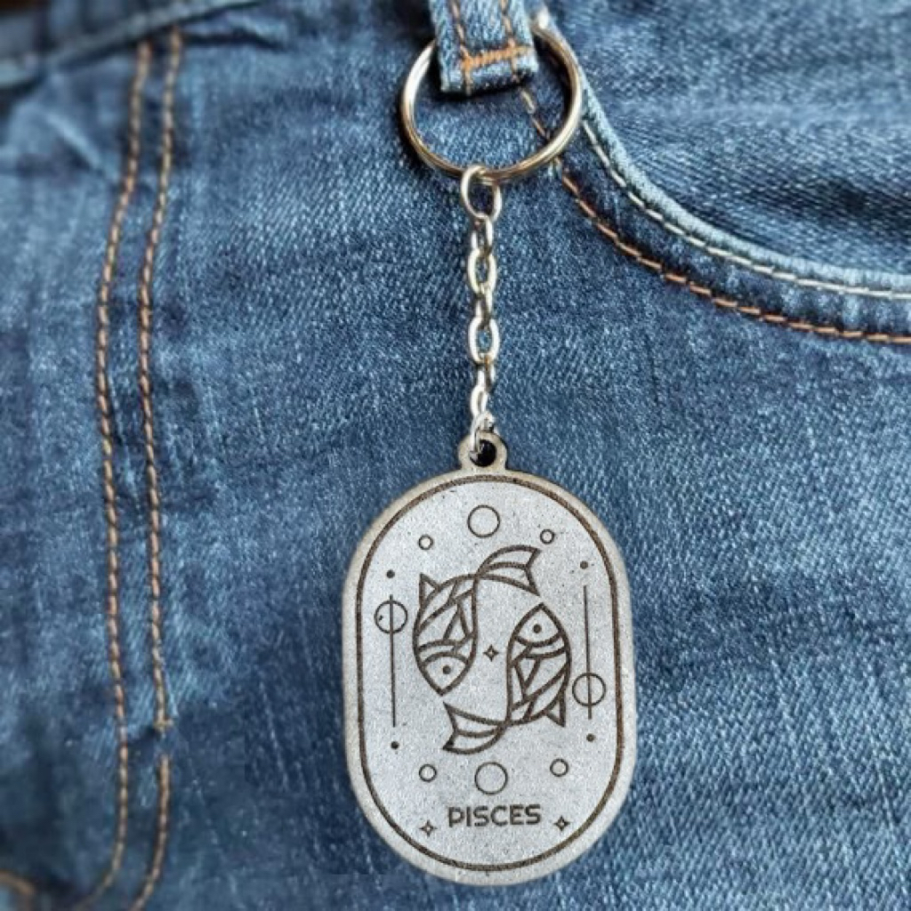 Gantungan kunci kayu zodiak