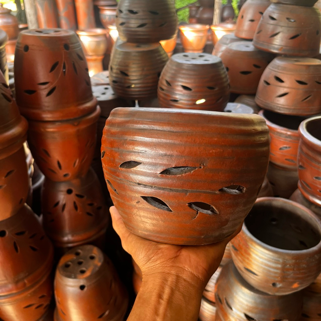 Pot Bunga Vas Bunga Tanaman Anggrek Gerabah Tanah Liat Murah Asli Bayat