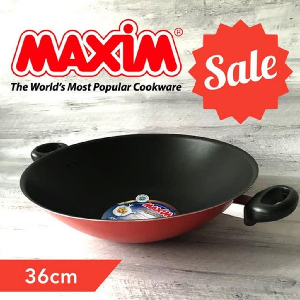 WAJAN TEFLON MAXIM 36CM/PENGGORENGAN TEFLON MAXIM 36CM/KUALI TEFLON