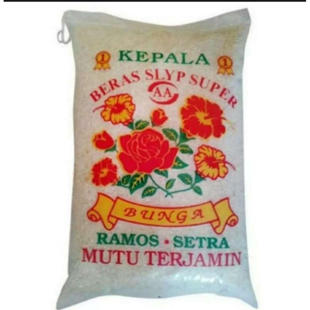 Beras Cap Merek Bunga 5kg beras medium cap kembang/bunga