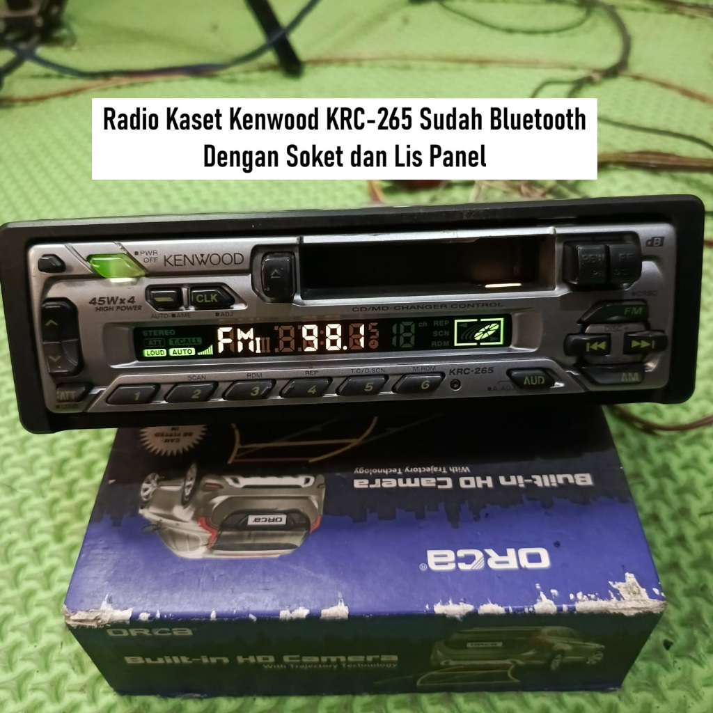 Radio Kaset Jadul Sudah Bluetooth | Kenwood KRC-265 | Dengan Soket dan Lis panel | Kondisi Bekas.