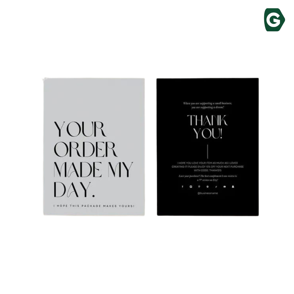 (FREE DESIGN) Thank You Card Custom | Thank You Card UMKM Fashion Clothing Brand | Isi 100pcs | Cust