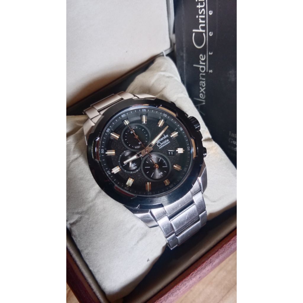 jam tangan alexandre christie 6523mc original second