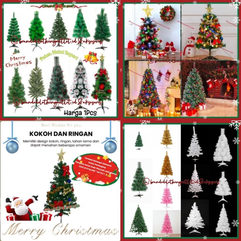 POHON NATAL IMPORT PREMIUM / POHON NATAL SALJU / POHON NATAL CEMARA BUAH CHERRY / POHON NATAL UJUNG 