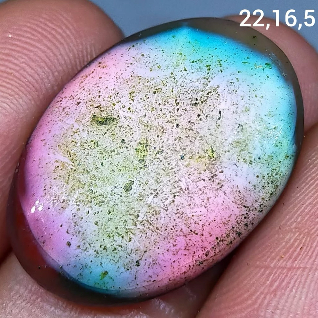 batu akik asli rubah pancawarna antik top hq natural (asli alam)