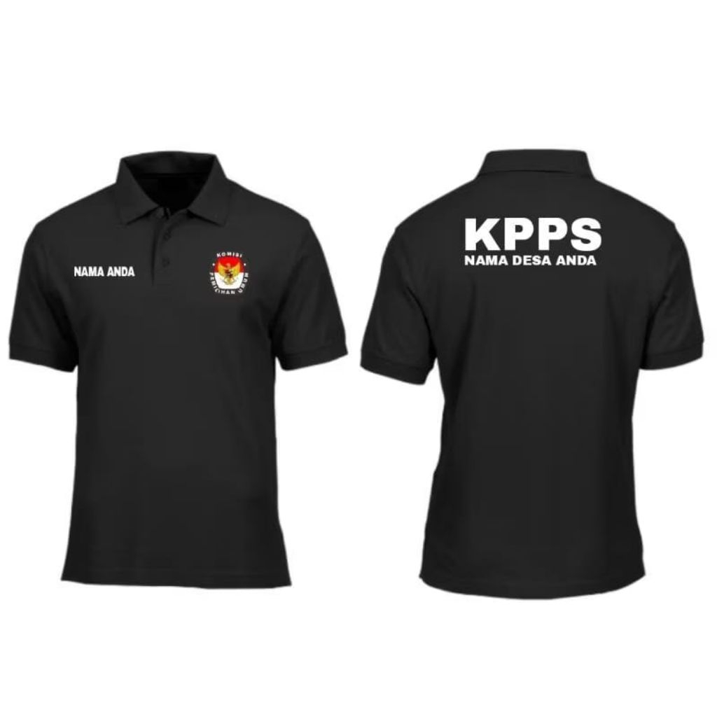 KAOS BERKERAH KPPS LENGAN PENDEK BISA CUSTOM NAMA KPPS DAN NAMA DESA // KAOS KERAH KPPS COD
