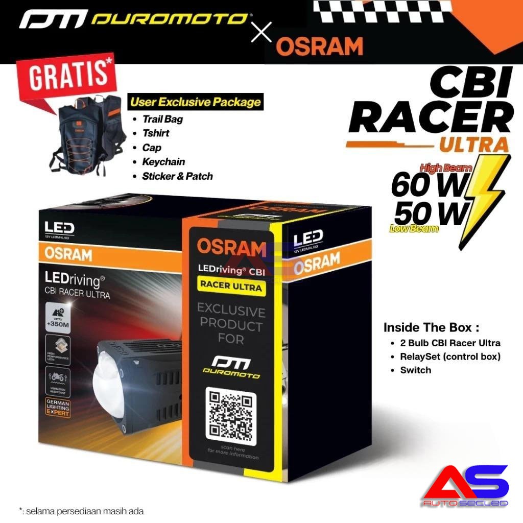 CBI Ultra Collab Duromoto Osram CBI Racer Ultra Lampu Tembak Biled Duromoto X Osram Racer Ultra