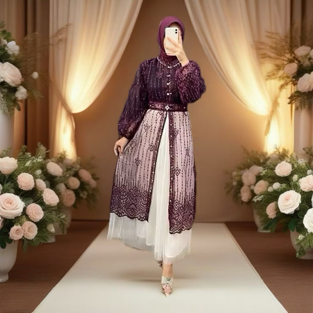 Azzura Tunik Outer Brukat /Outer Kondangan /Outer Lebaran /Hanya Outer Sajah/Outer brokat lebaran 20