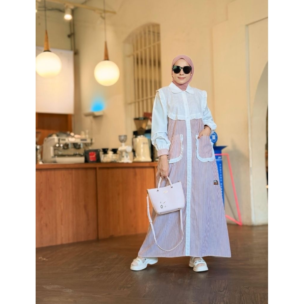 Gamis Katun Premium By GYL AUTHENTIC Original -Pink Salur-