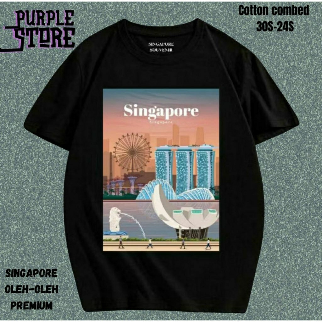 KAOS T-SHIRT PRIA/WANITA OLEH-OLEH SINGAPORE