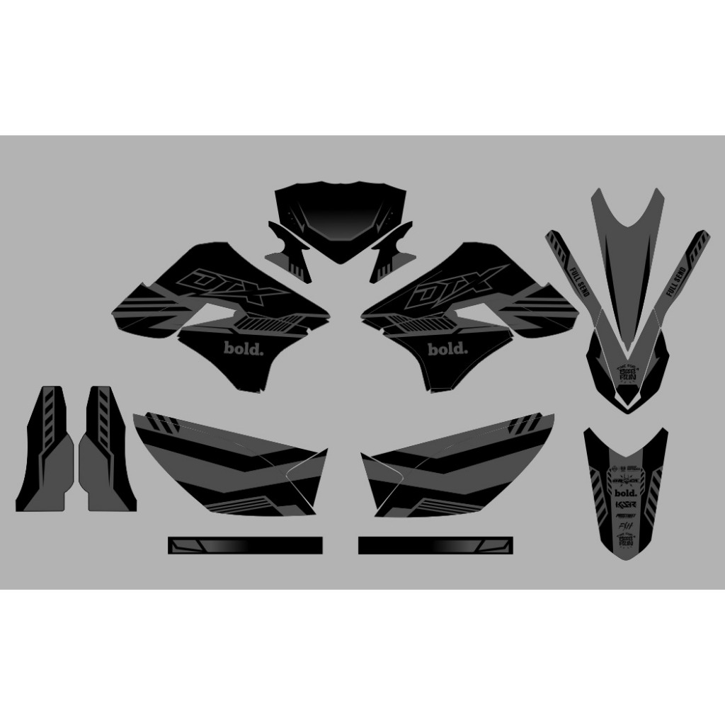 Decal Stiker Klx 150 Hijau Hitam Dekal Striping Sticker Dtracker Klx 150 -251