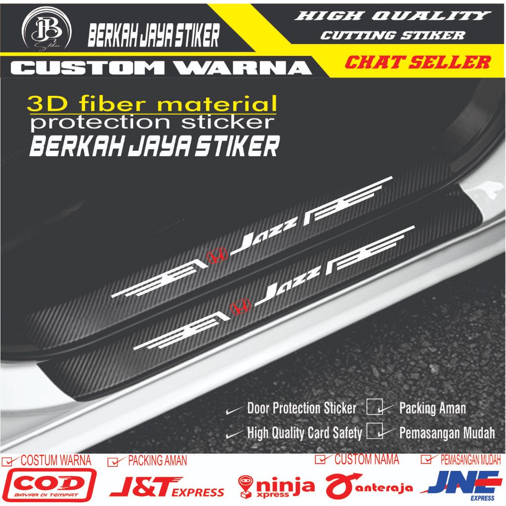 NEW Stiker Pijakan Kaki Bawah Mobil HONDA JAZZ Sill Plate Guard Stiker Pelindung Pintu Mobil