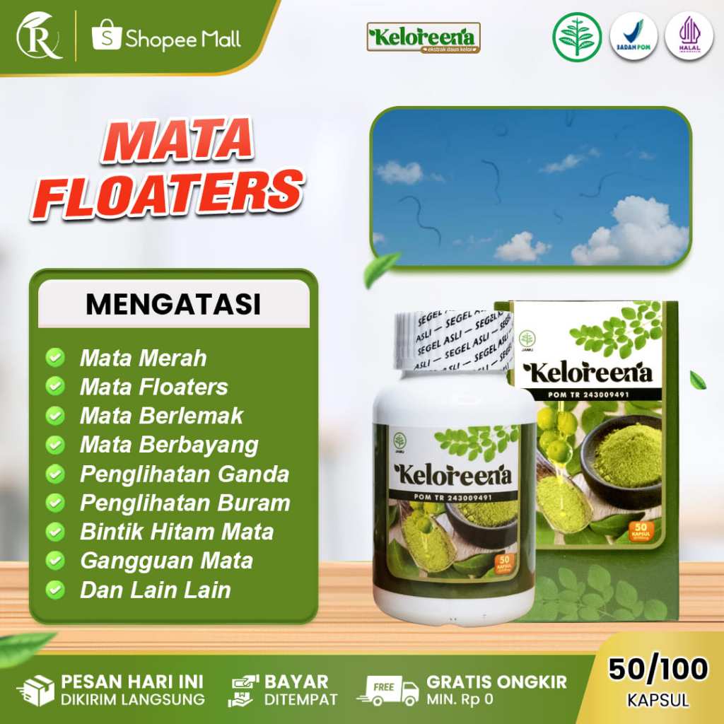 KELOREENA Obat Floaters Bintik Hitam Melayang Penglihatan Ganda Mata Berbayang Gangguan Pada Mata