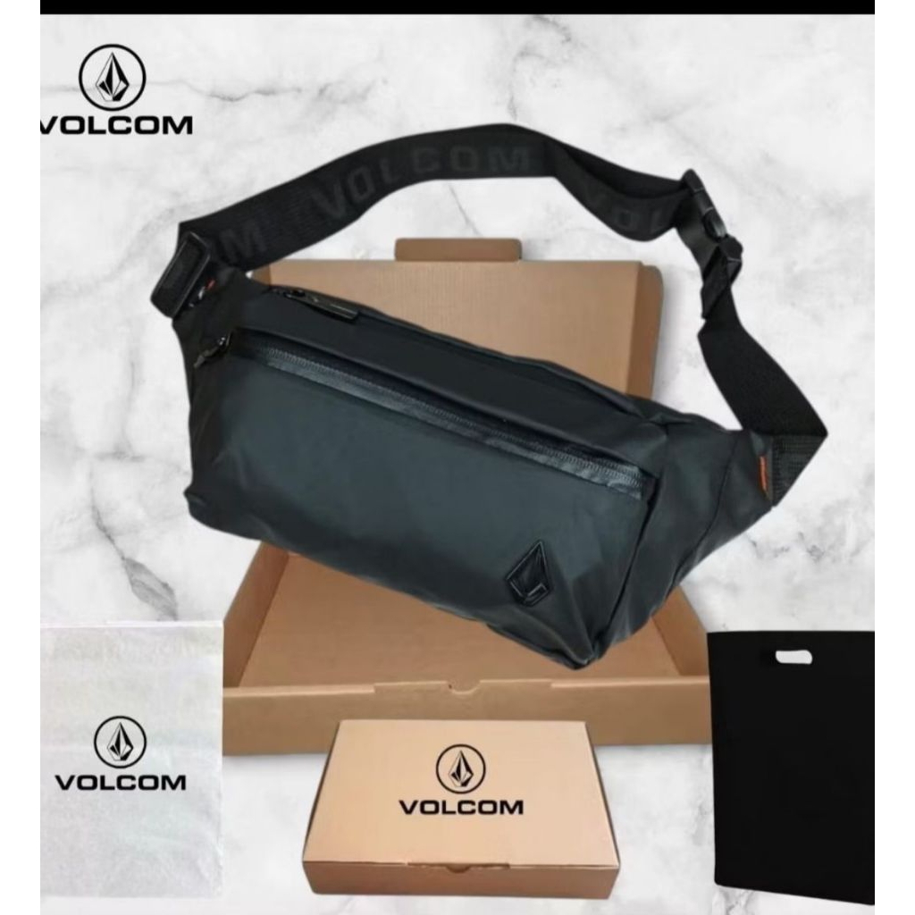 VOLCOM TAS SELEMPANG VOLCOM WAISTBAG VOLCOM TAS PINGGANG VOLCOM WATERPROOF LOGO BESI