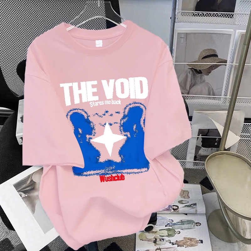 Lovful - Baju kaos murah wanita pink | Baju atasan lengan pendek "THE VOID" kece | Kaos t shirt over