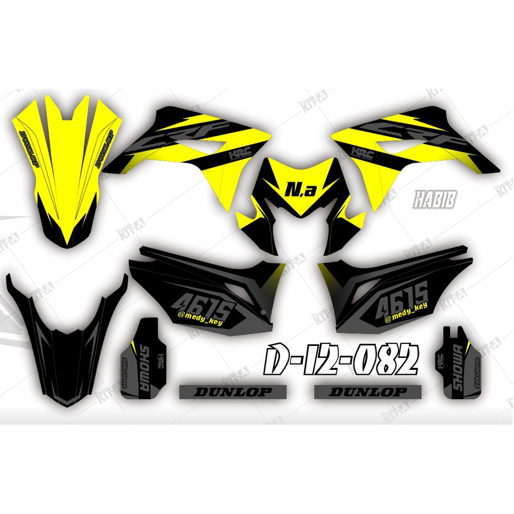 decal stiker full body keren CRF 150 L motif hitam kuning rockstar