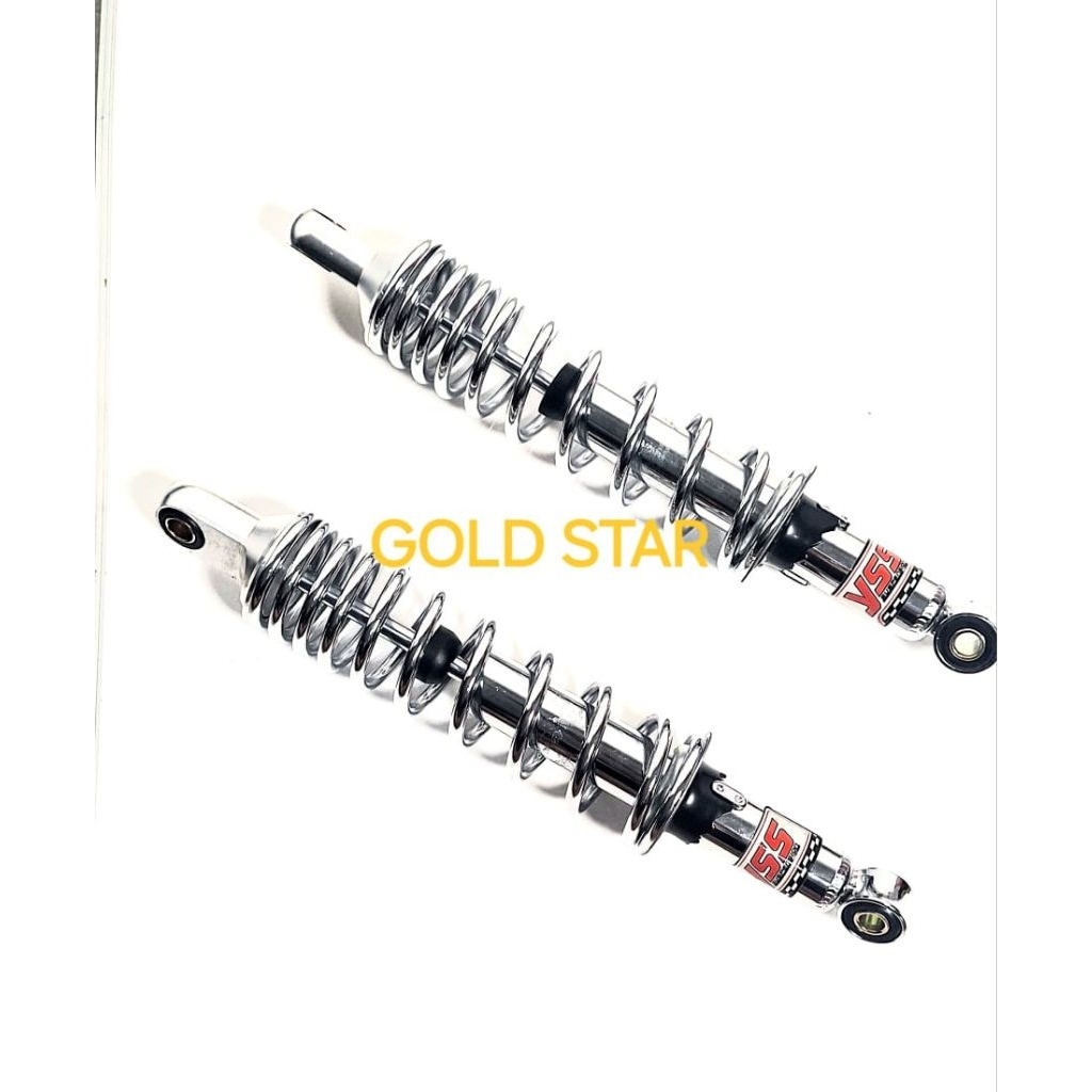 SHOCK BELAKANG COPY YSS CHROME/MERAH UKURAN 340MM BUAT MOTOR SUPRA X /SUPRA FIT NEW /REVO / REVO FI 