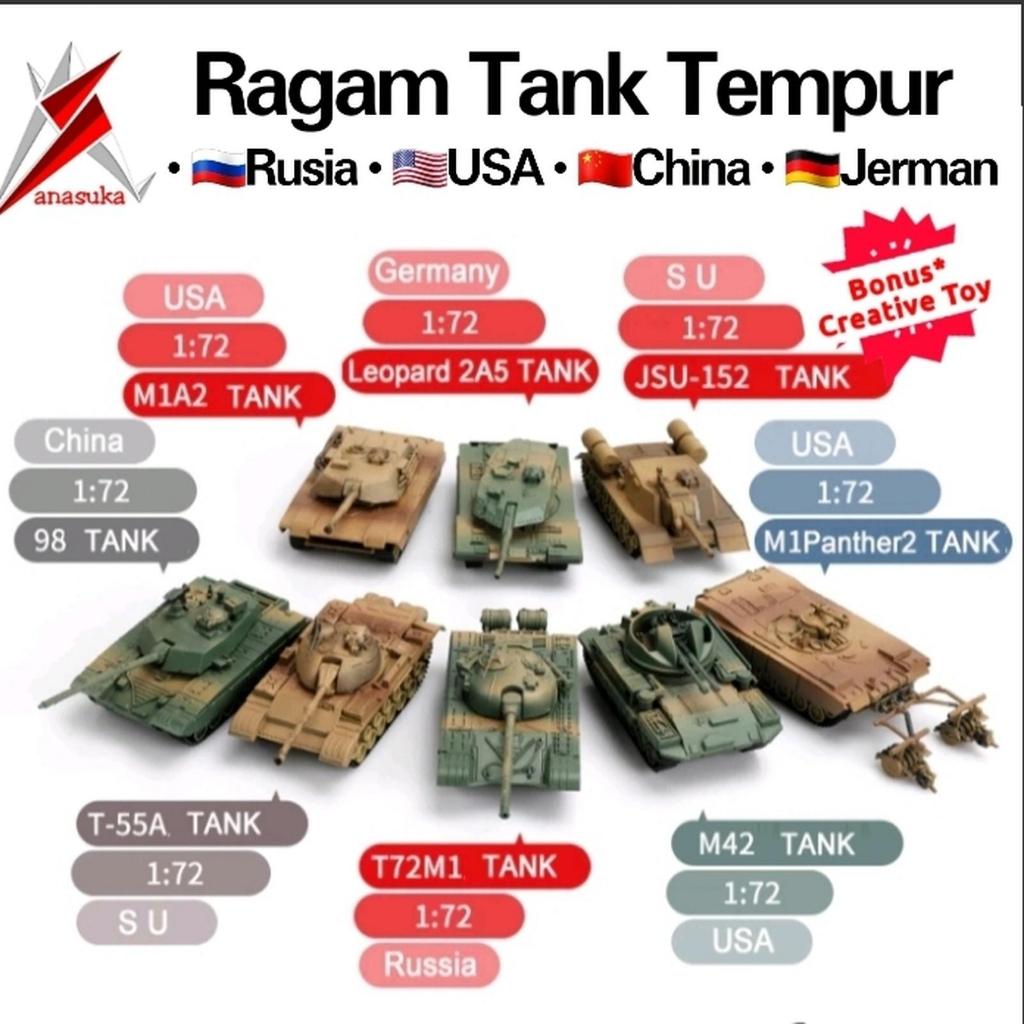 Hot Wheels - Tank T-55 Rusia Model Kit Miniatur Rakit Panser Puzzle Dan Aneka Tank