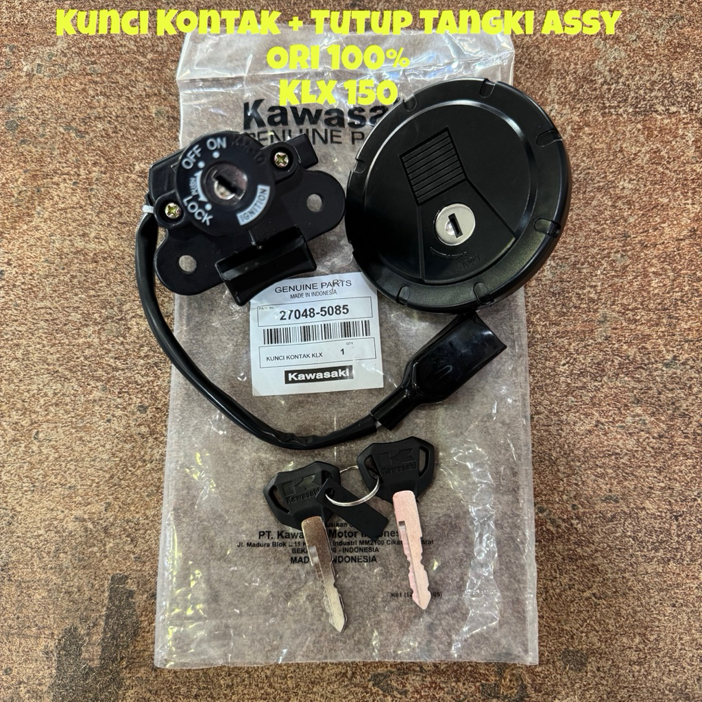Kunci Kontak Assy + Tutup Tangki Buat Motor Kawasaki Klx 150 ORI 100%