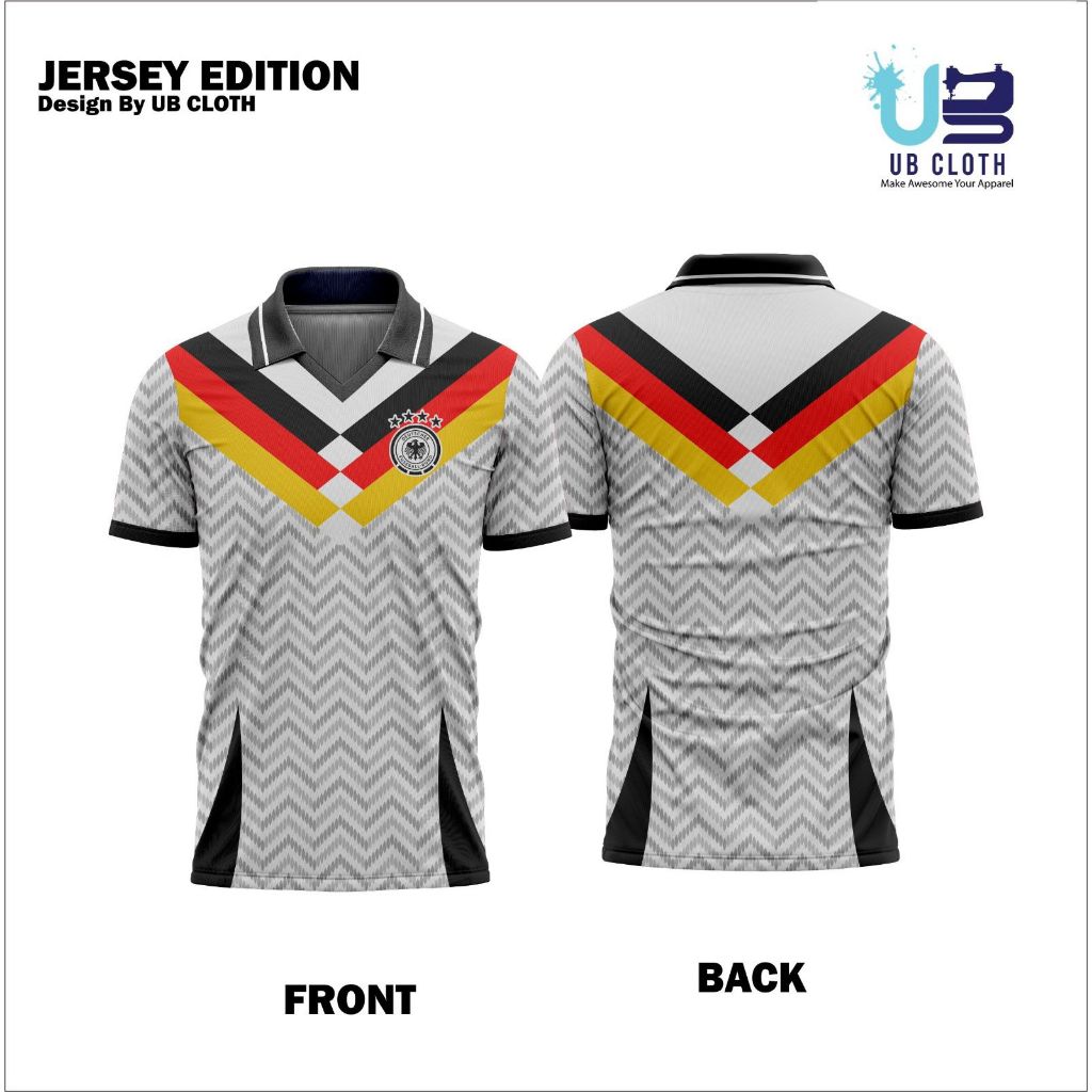 Jersey Fantasy Germany Football Bahan Drifit Brazil Milano Berkerah