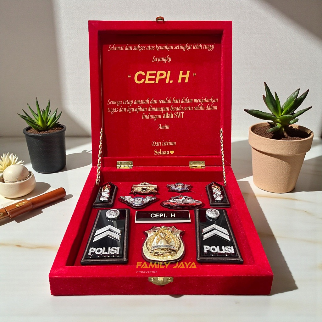 SET BOX KENAIKAN PANGKAT/GIFT BOX PANGKAT POLISI BINTARA SATU SET BOX KENAIKAN PANGKAT POLISI BINTAR