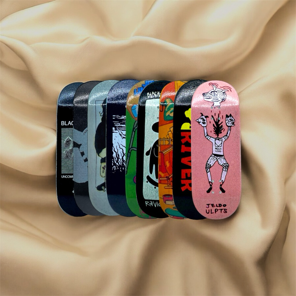 Fingerboard wooden deck kayu pro shape flip pop ollie nollie bw berlinwood blacriver flatface dynami
